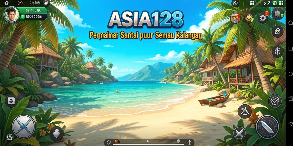 Tangkapan layar utama ASIA128 menampilkan gameplay yang seru dan menyenangkan.