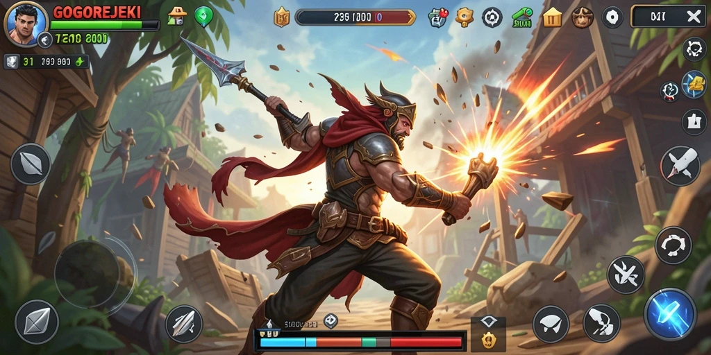 Gameplay GOGOREJEKI yang menegangkan dan penuh aksi.