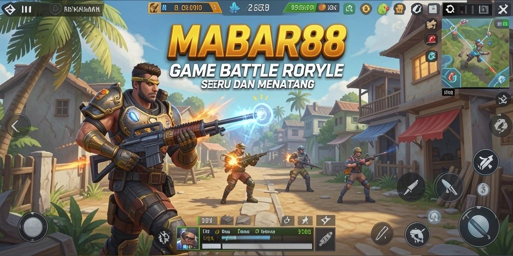Screenshot MABAR88 menampilkan aksi seru dalam pertempuran Battle Royale.