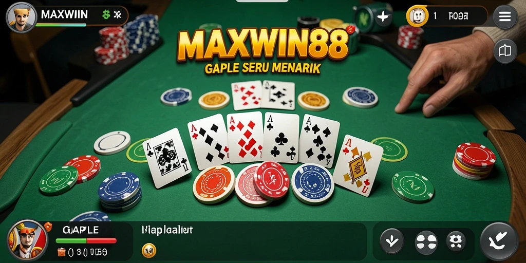 Screenshot gameplay menarik dari MAXWIN88 saat bermain Gaple.