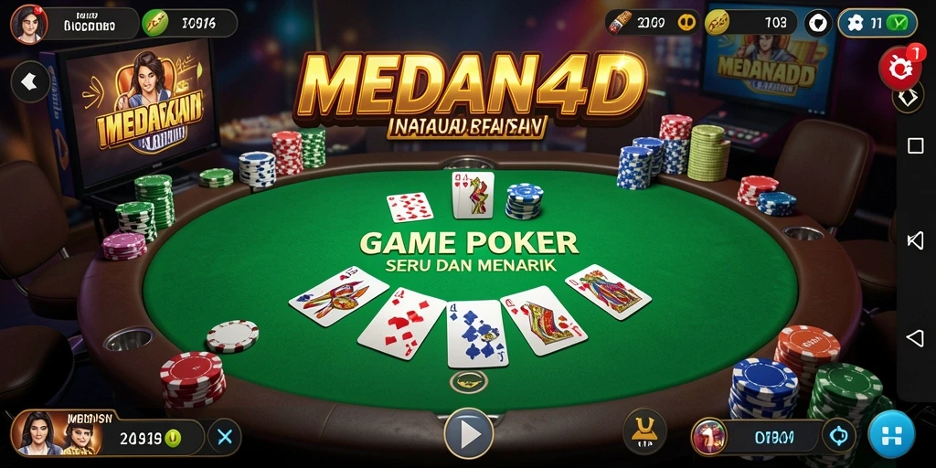 Tampilan gameplay poker di MEDAN4D yang seru dan interaktif.