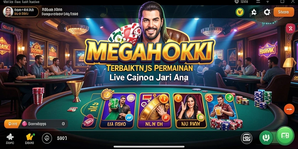 Tampilan gameplay MEGAHOKI yang mendebarkan dalam sesi Live Casino.