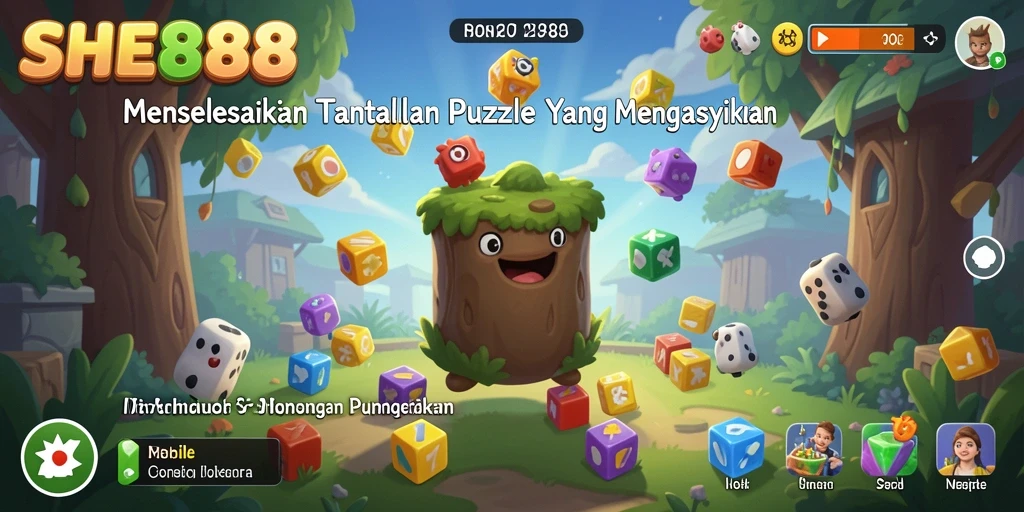 Screenshot gameplay SHE888 menunjukkan tantangan puzzle yang menarik.