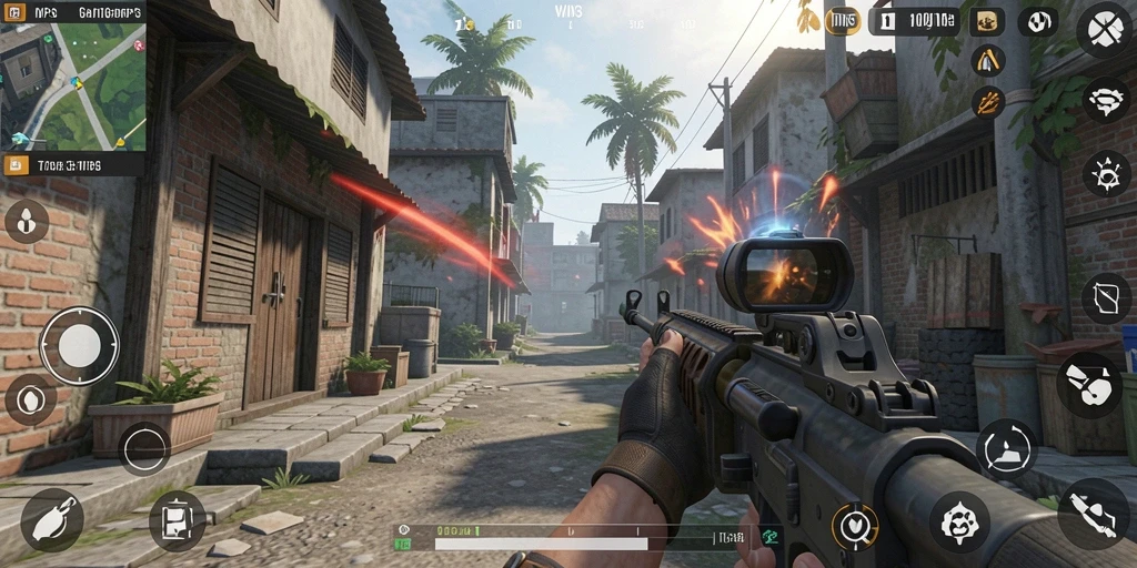 Tampilan screenshot gameplay seru dari WIN33 yang menampilkan aksi TPS.
